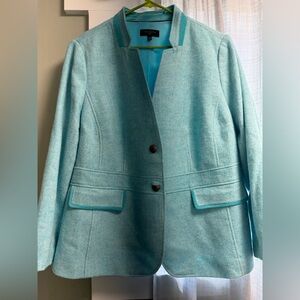 Talbots Light Aqua Tailored Blazer Coat